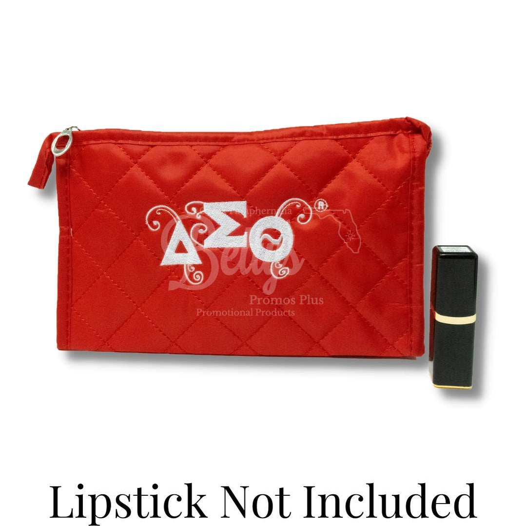 Delta Sigma Theta ΔΣΘ Quilted Cosmetic CaseRed-Betty's Promos Plus Greek Paraphernalia
