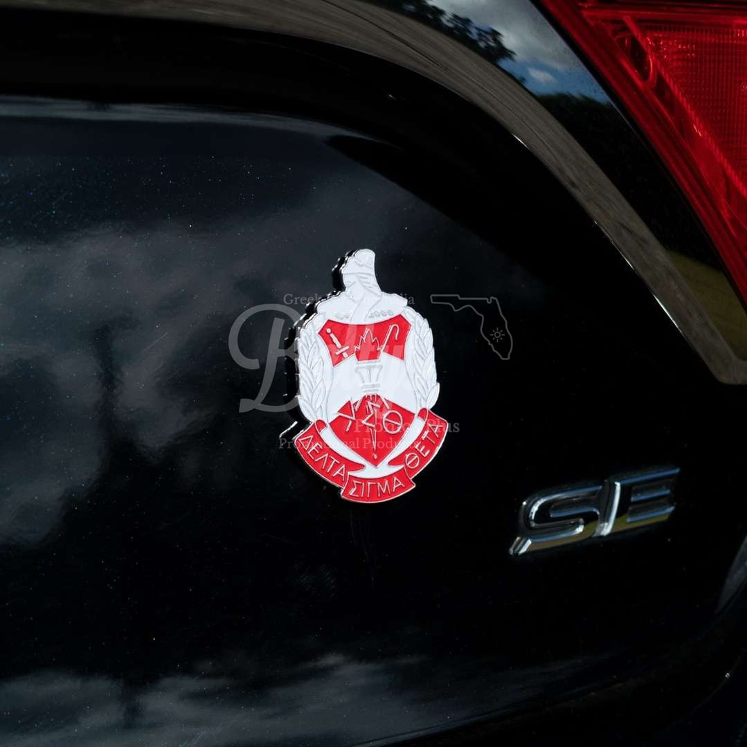 Delta Sigma Theta ΔΣΘ Shield Crest Auto Decal Sticker Car Emblem-Betty's Promos Plus Greek Paraphernalia