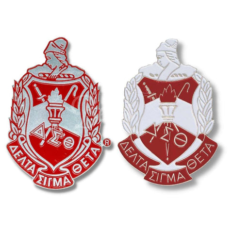 Delta Sigma Theta ΔΣΘ Shield Crest Auto Decal Sticker Car Emblem-Betty's Promos Plus Greek Paraphernalia