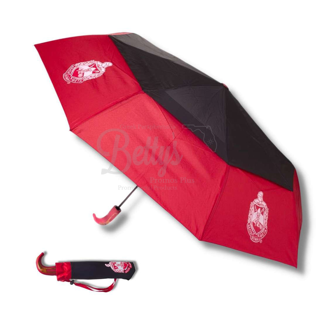 Delta Sigma Theta ΔΣΘ Shield Hurricane UmbrellaBlack-Large-Betty's Promos Plus Greek Paraphernalia