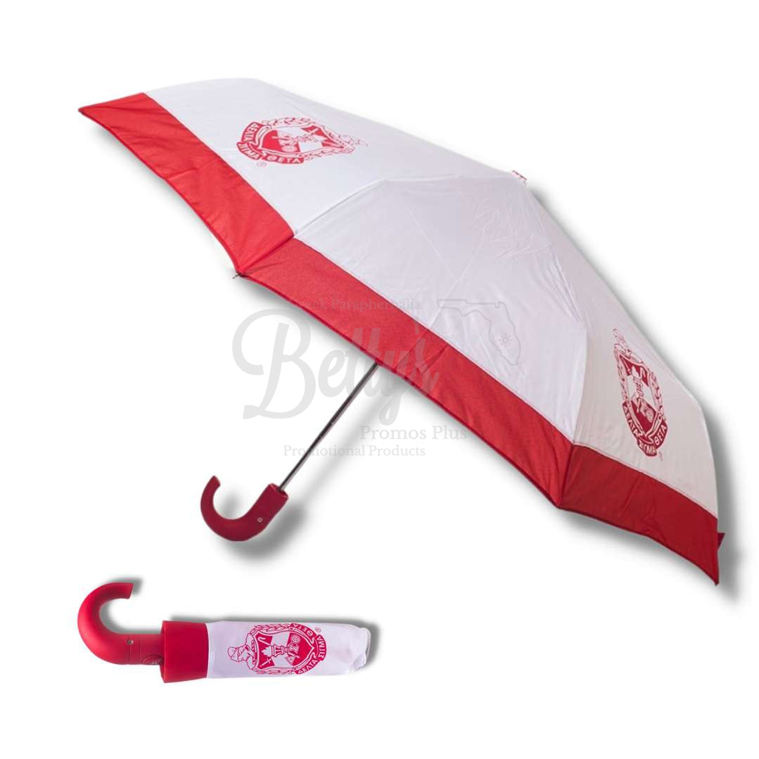Delta Sigma Theta ΔΣΘ Shield Hurricane UmbrellaWhite-Small-Betty's Promos Plus Greek Paraphernalia