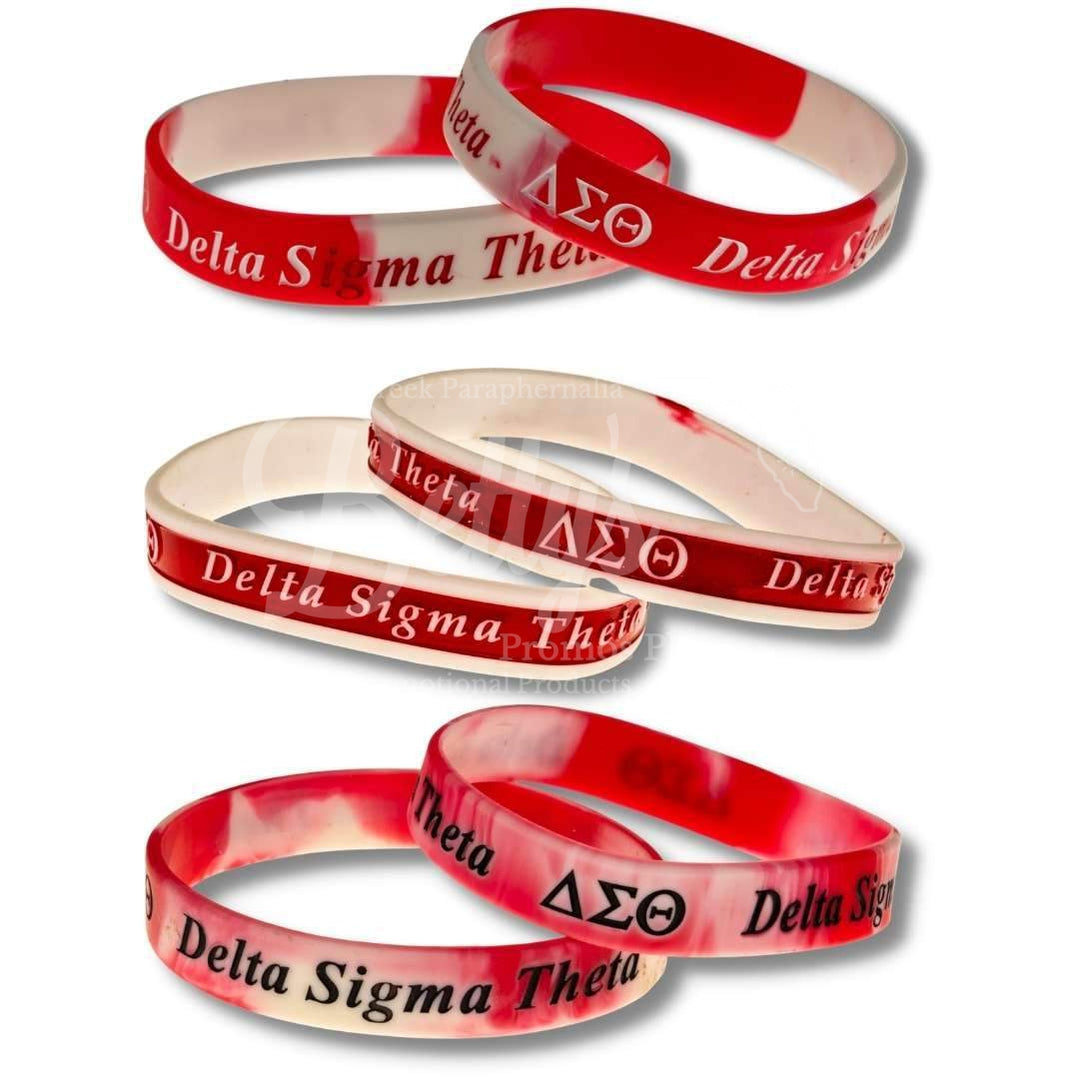Delta Sigma Theta ΔΣΘ Silicone Rubber Wristband Bracelet-Betty's Promos Plus Greek Paraphernalia