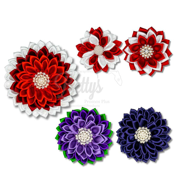 Delta Sigma Theta ΔΣΘ Silk Flower Brooch-Betty's Promos Plus Greek Paraphernalia