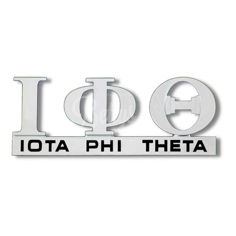 Iota Phi Theta ΙΦΘ Chrome Car Auto Emblem Sticker DecalSilver-Betty's Promos Plus Greek Paraphernalia