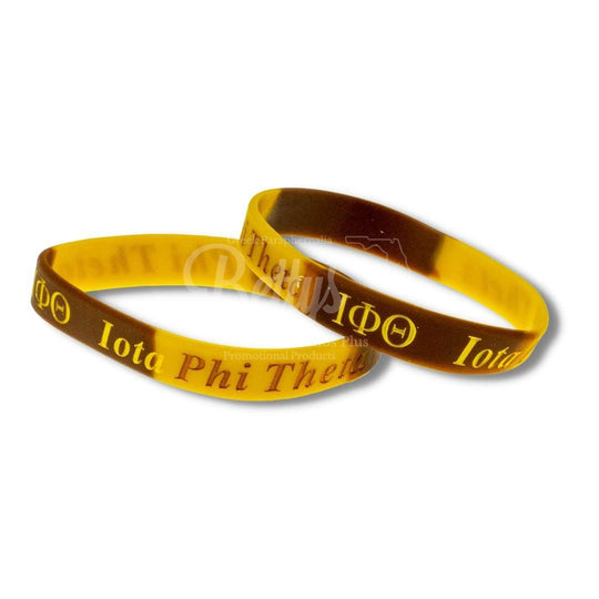 Iota Phi Theta ΙΦθ Rubber Silicone Wristband BraceletBrown-Betty's Promos Plus Greek Paraphernalia