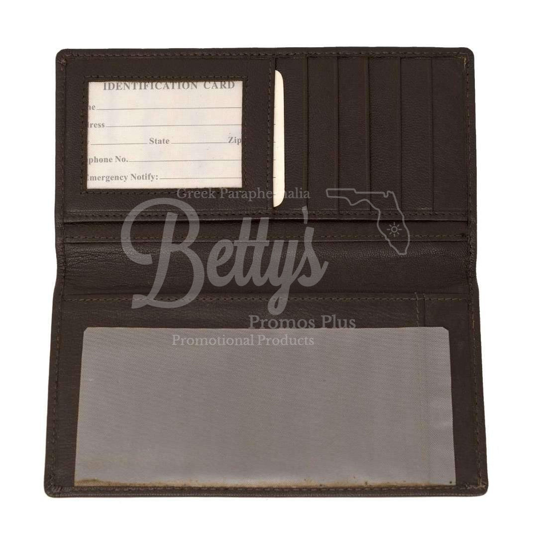 Kappa Alpha Psi ΚΑΨ Embossed Leather Checkbook Holder Wallet-Betty's Promos Plus Greek Paraphernalia
