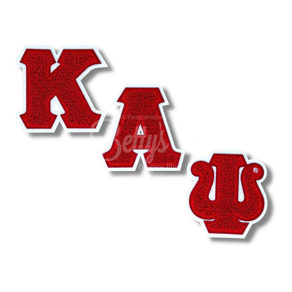 Kappa Alpha Psi ΚΑΨ Greek Letters Set of 3 Chenille Letter Patch Set for JacketsRed-Betty's Promos Plus Greek Paraphernalia