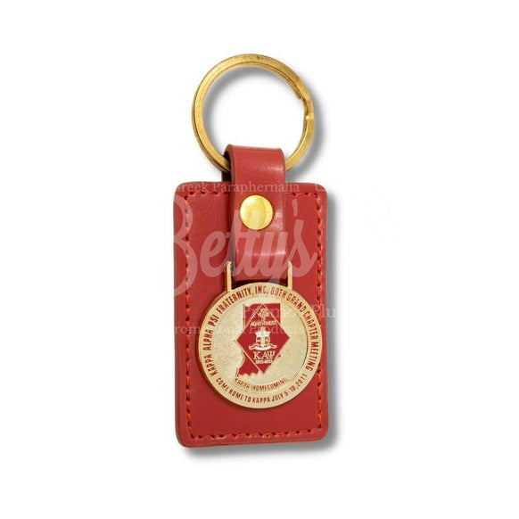 Kappa Alpha Psi ΚΑΨ Kappa Homecoming Leather Keychain Key FobRed-Betty's Promos Plus Greek Paraphernalia