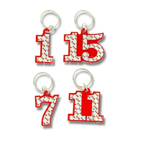 Kappa Alpha Psi ΚΑΨ Line Number Mirrored Acrylic Keychain-Betty's Promos Plus Greek Paraphernalia