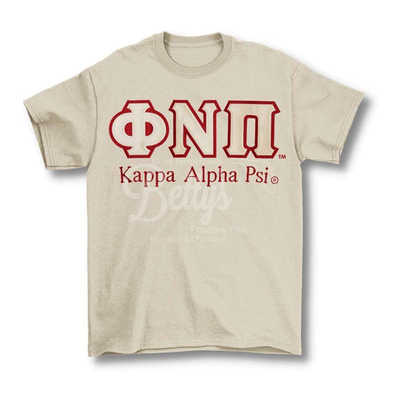 Kappa Alpha Psi ΚΑΨ ΦΝΠ Double Stitched Appliqué Embroidered Line T-Shirt-Betty's Promos Plus Greek Paraphernalia