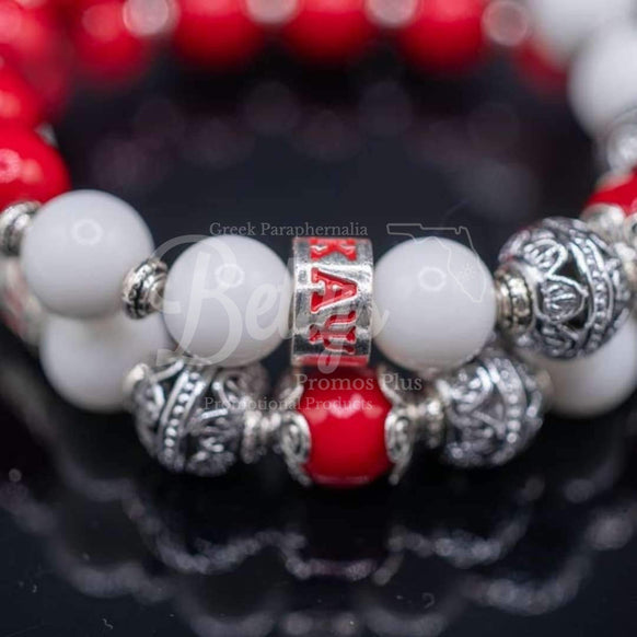 Kappa Alpha Psi ΚΑΨ Royalty Beaded BraceletRed-Betty's Promos Plus Greek Paraphernalia