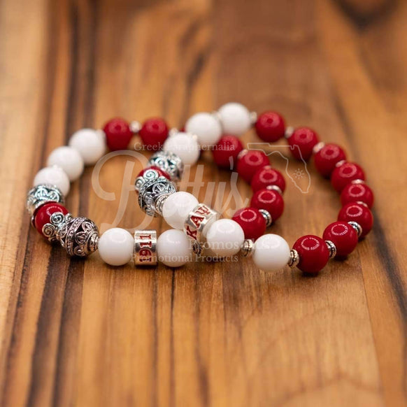 Kappa Alpha Psi ΚΑΨ Royalty Beaded BraceletRed-Betty's Promos Plus Greek Paraphernalia