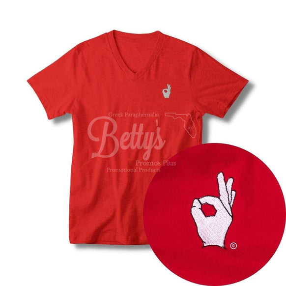 Kappa Alpha Psi ΚΑΨ Yo Embroidered T-ShirtRed-Small-Betty's Promos Plus Greek Paraphernalia