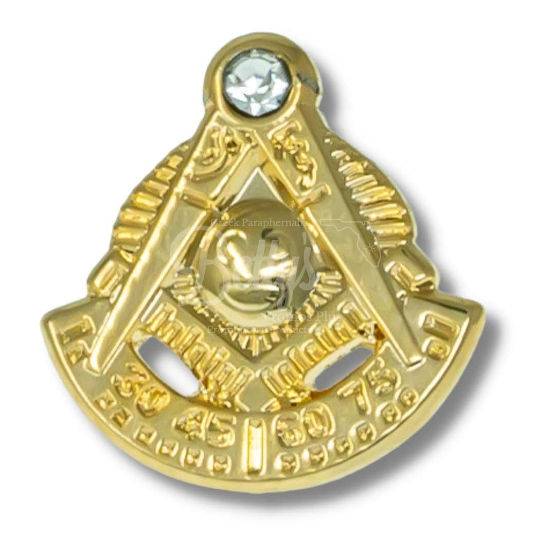 Mason Freemason Masonic Gold Compass Lapel PinGold-Betty's Promos Plus Greek Paraphernalia