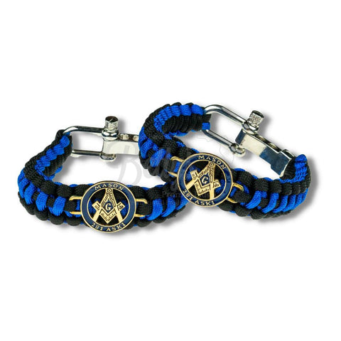 Mason Masonic 2B1 ASK1 Paracord Survival BraceletBlue-Betty's Promos Plus Greek Paraphernalia
