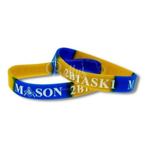 Mason Masonic "2B1 ASK1" Silicone Rubber Wristband BraceletBlue-Betty's Promos Plus Greek Paraphernalia
