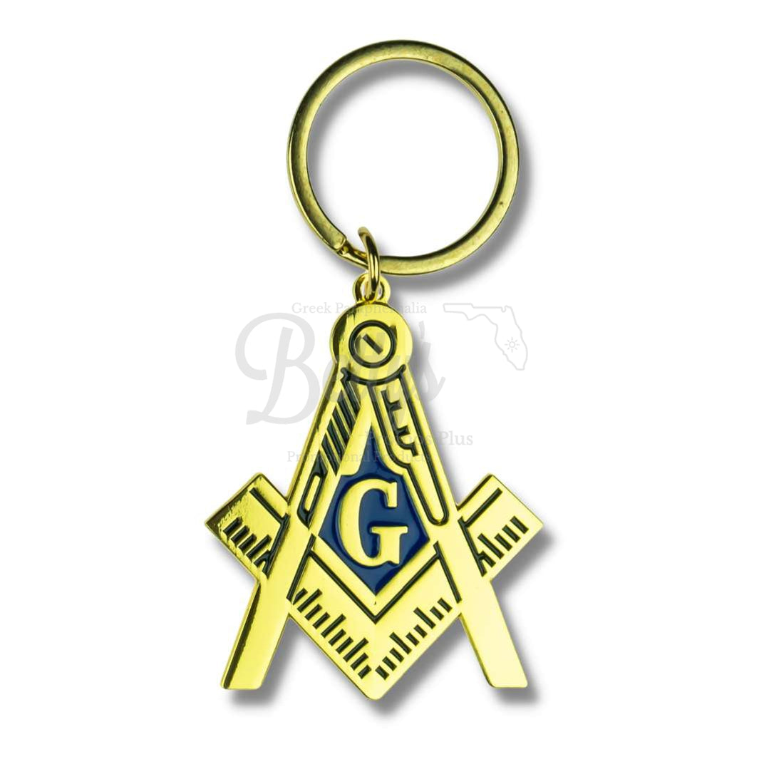 Mason Masonic Compass KeychainGold-Betty's Promos Plus Greek Paraphernalia