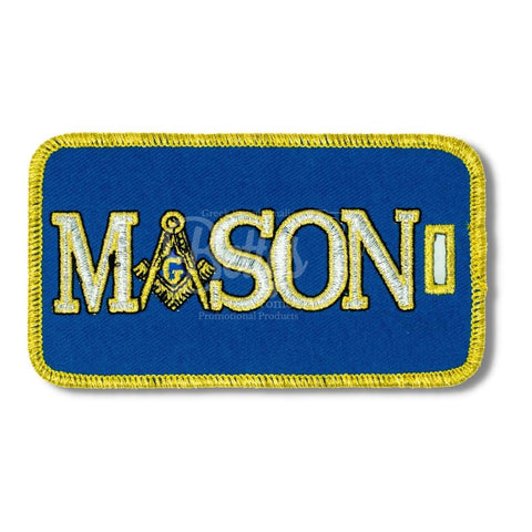 Mason "Masonic Shield" Embroidered Luggage TagBlue-Betty's Promos Plus Greek Paraphernalia