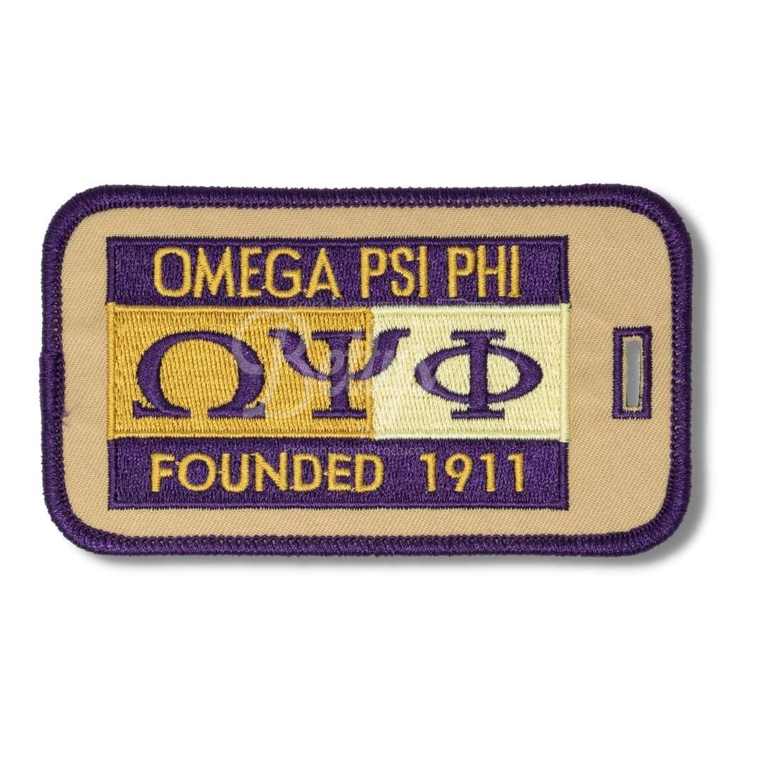 Omega Psi Phi ΩΨΦ Founded 1911 Embroidered Luggage TagGold-Betty's Promos Plus Greek Paraphernalia