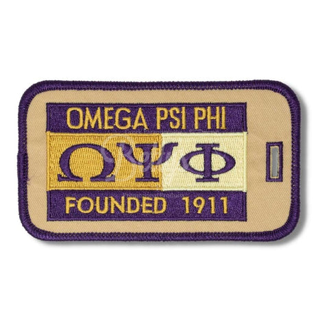 Omega Psi Phi ΩΨΦ Founded 1911 Embroidered Luggage TagGold-Betty's Promos Plus Greek Paraphernalia