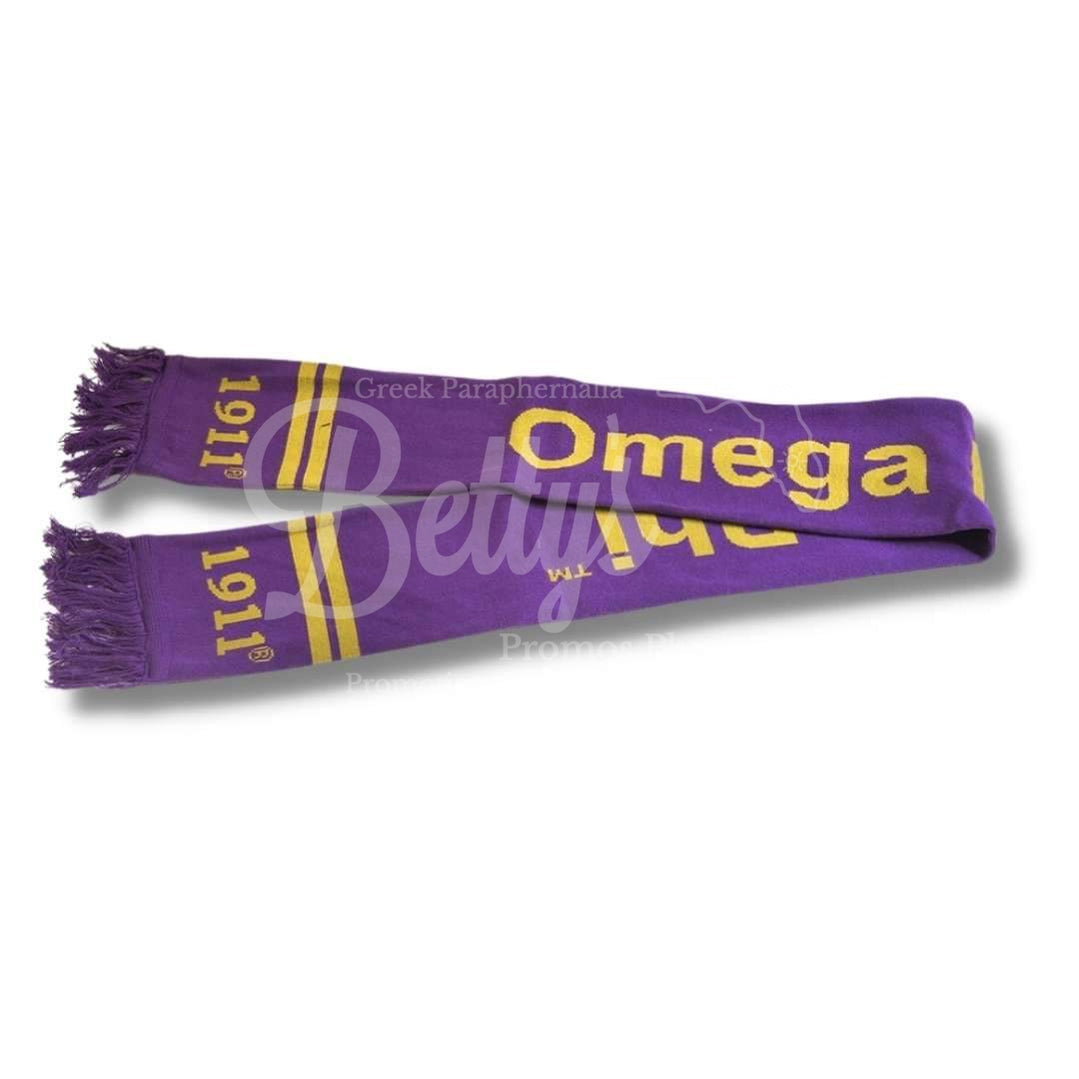 Omega Psi Phi ΩΨΦ Fraternity Knit ScarfPurple-Betty's Promos Plus Greek Paraphernalia