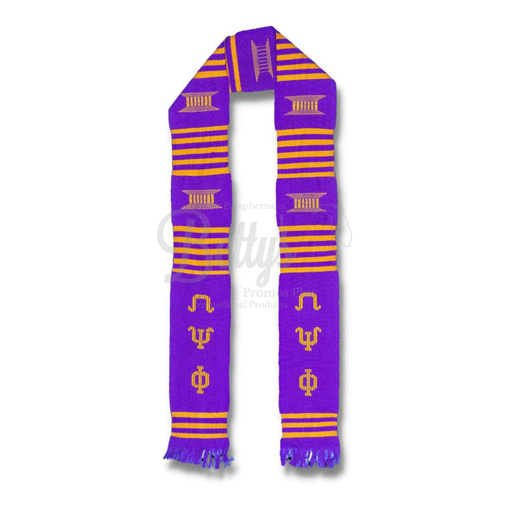Omega Psi Phi ΩΨΦ Greek Letters Kente Cloth Graduation StolePurple-Betty's Promos Plus Greek Paraphernalia