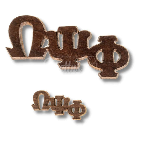 Omega Psi Phi ΩΨΦ Greek Letters Wooden Lapel Pin-Betty's Promos Plus Greek Paraphernalia