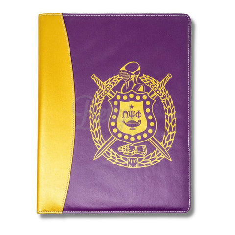 Omega Psi Phi ΩΨΦ Shield Business Padfolio Portfolio with Legal PadPurple-Betty's Promos Plus Greek Paraphernalia