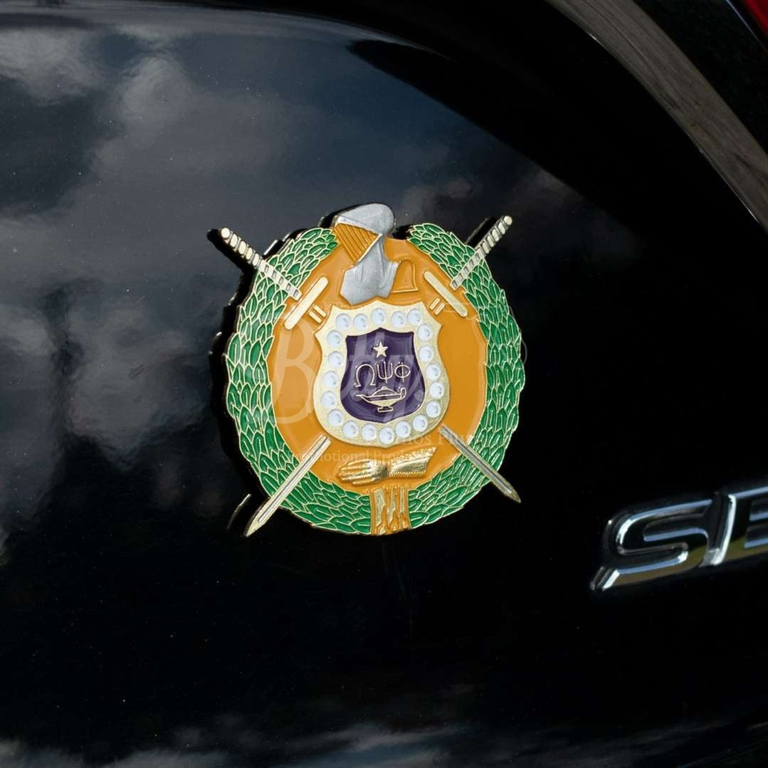 Omega Psi Phi ΩΨΦ Shield Crest Auto Car Decal Sticker EmblemGold-Betty's Promos Plus Greek Paraphernalia