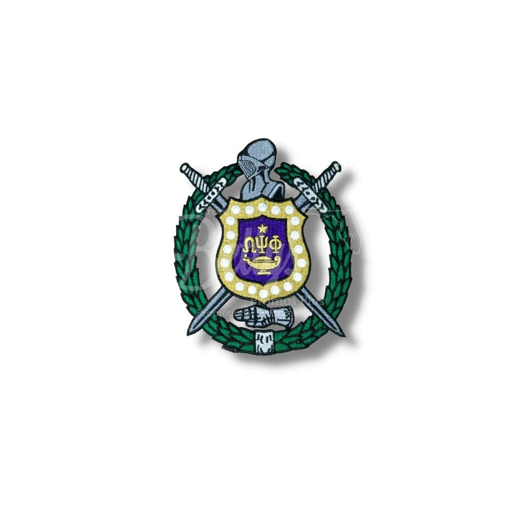Omega Psi Phi ΩΨΦ Shield Iron-on Embroidery PatchMedium - 5