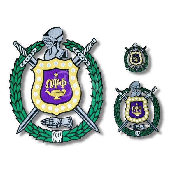 Omega Psi Phi Shield Iron on Embroidery Patch