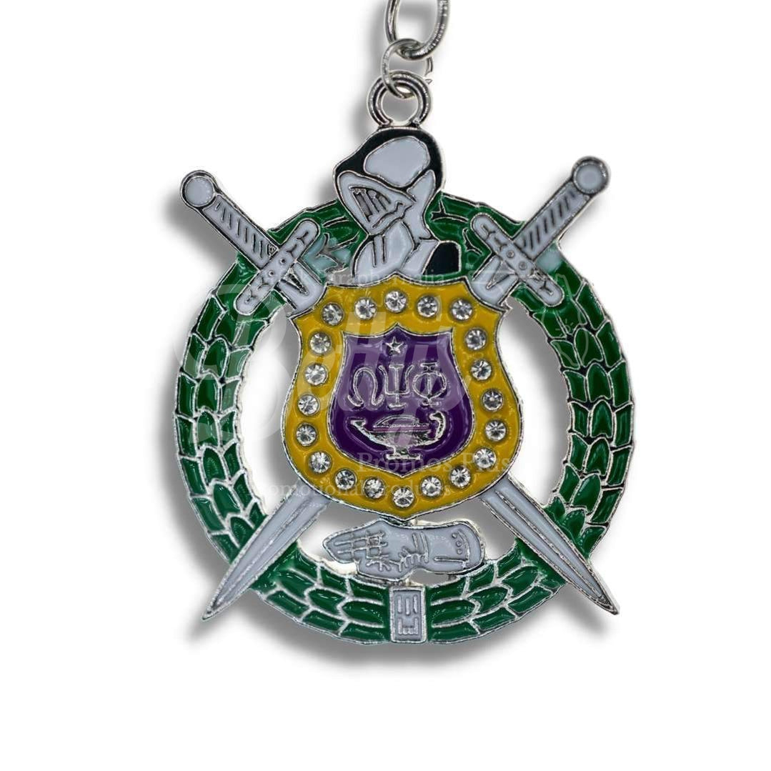 Omega Psi Phi ΩΨΦ Shield KeychainSilver-Betty's Promos Plus Greek Paraphernalia