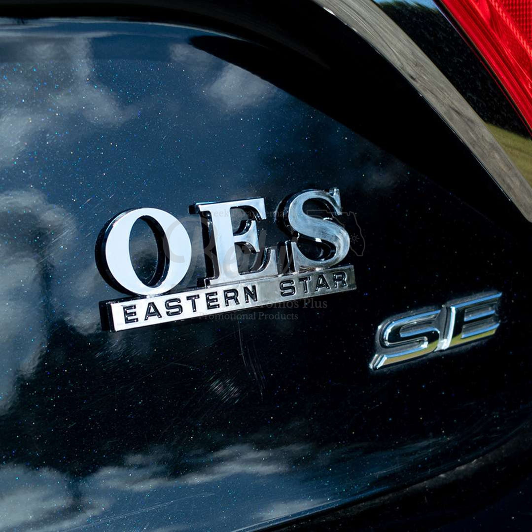 Order of Eastern Star OES Chrome Car Auto Emblem Sticker DecalSilver-Betty's Promos Plus Greek Paraphernalia
