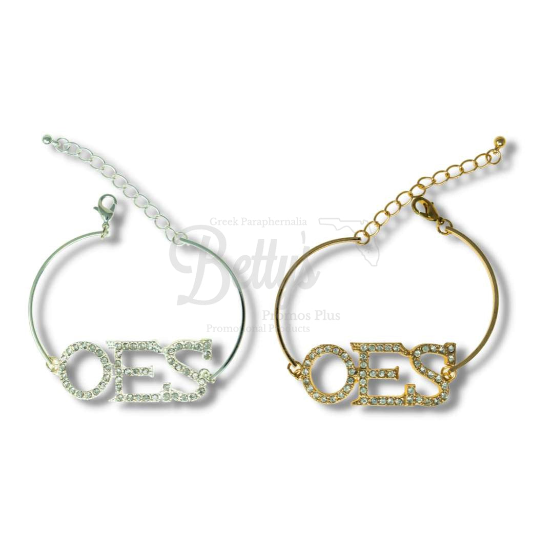 Order of Eastern Star OES Letters Rhinestone Crystal Bracelet-Betty's Promos Plus Greek Paraphernalia
