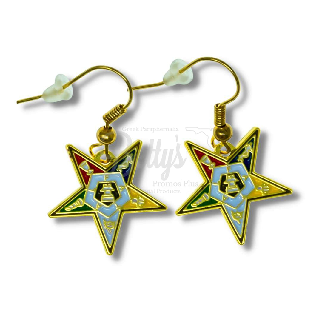 Order of Eastern Star OES Shield EarringsGold-Betty's Promos Plus Greek Paraphernalia