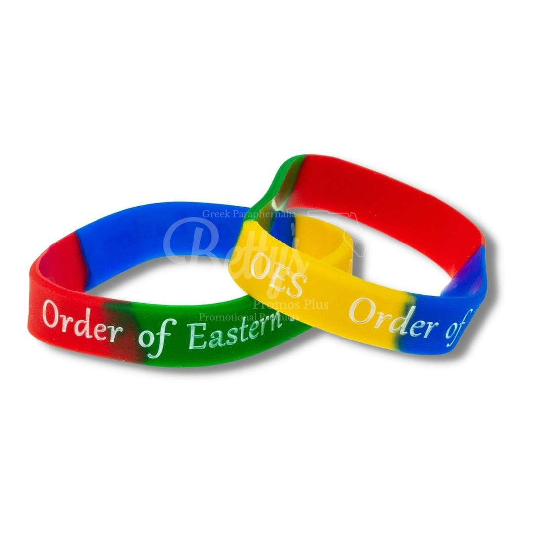 Order of Eastern Star OES Silicone Rubber Wristband BraceletMulti-Betty's Promos Plus Greek Paraphernalia