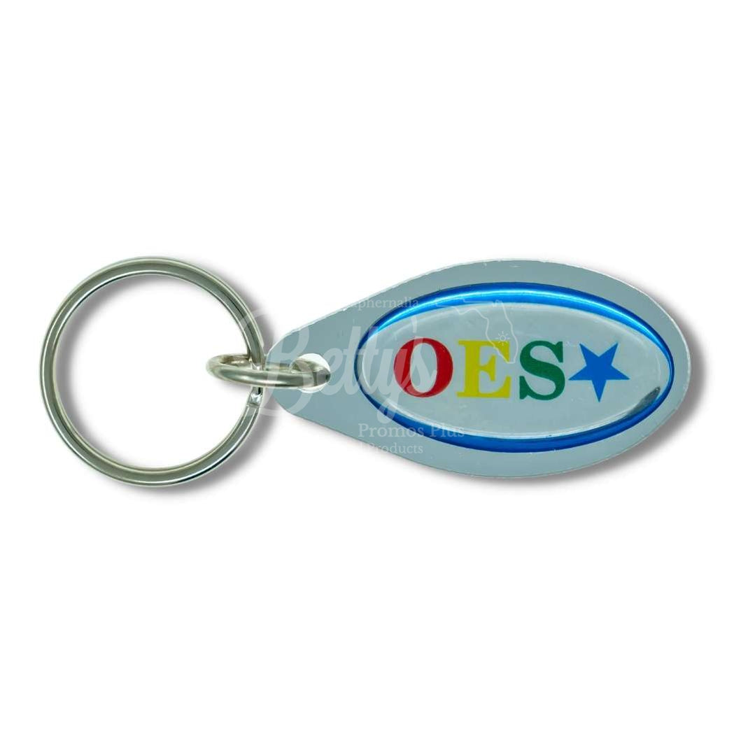 Order of Eastern Star Oval Acrylic KeychainSilver-Betty's Promos Plus Greek Paraphernalia