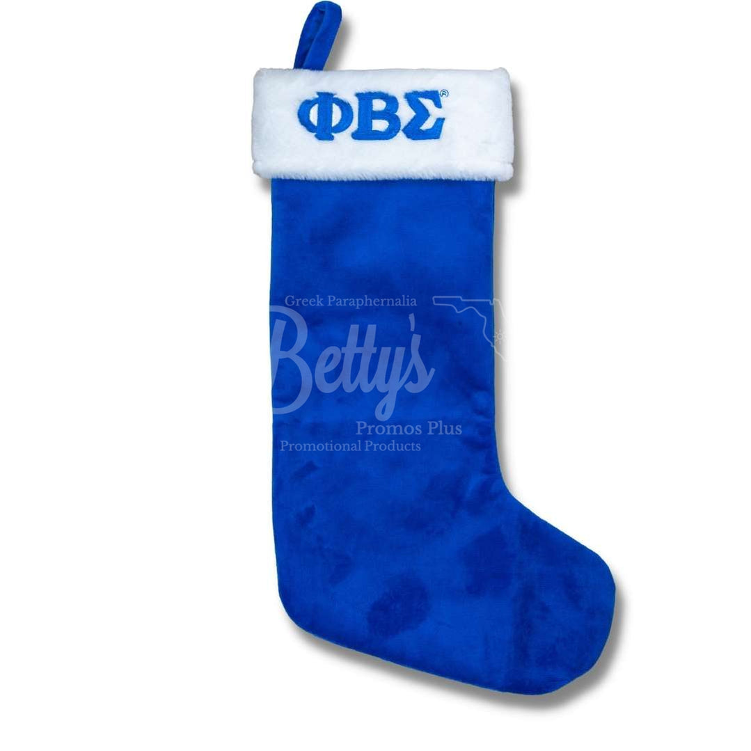 Phi Beta Sigma ΦΒΣ Christmas StockingBlue-Betty's Promos Plus Greek Paraphernalia