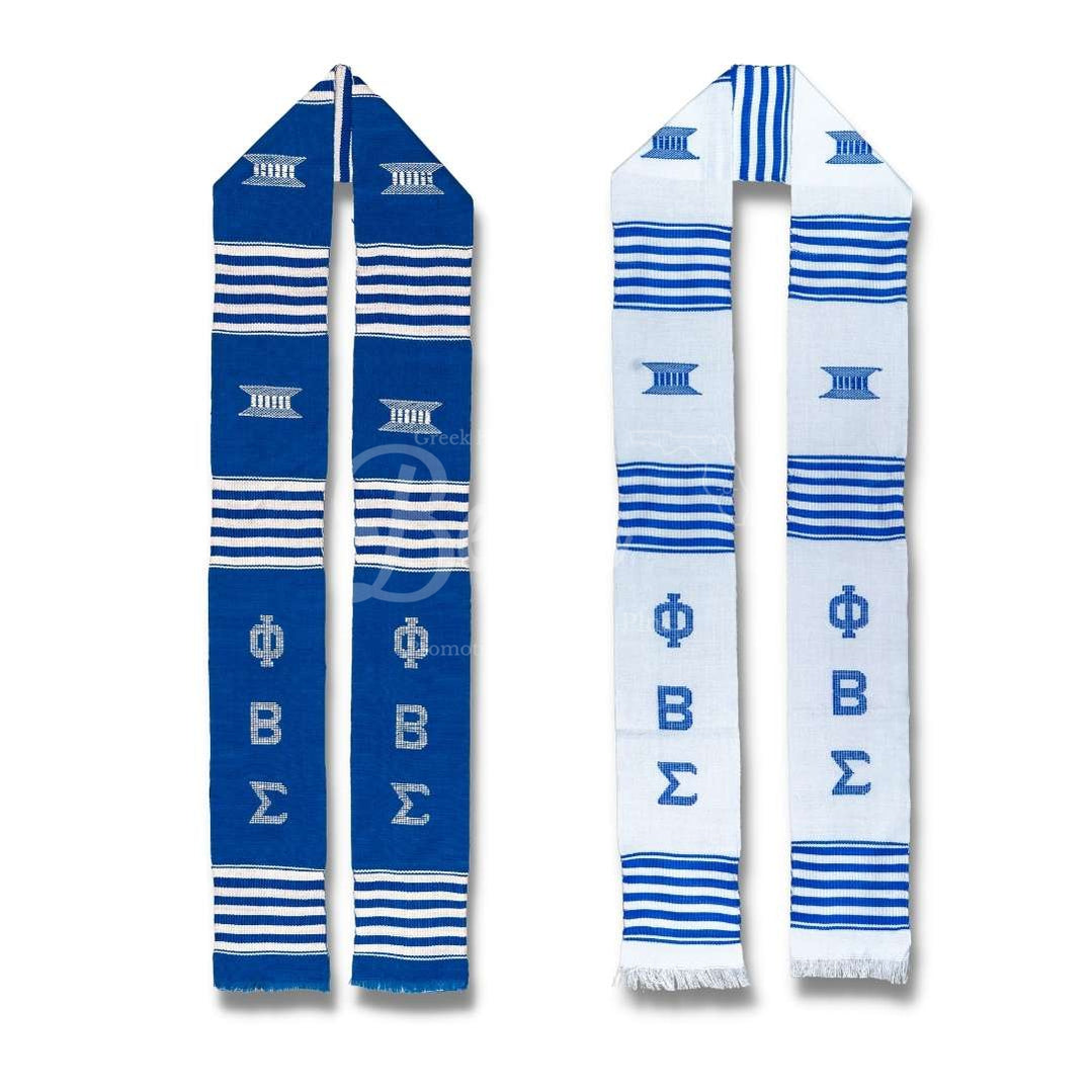 Phi Beta Sigma ΦΒΣ Greek Letters Kente Cloth Graduation Stole-Betty's Promos Plus Greek Paraphernalia