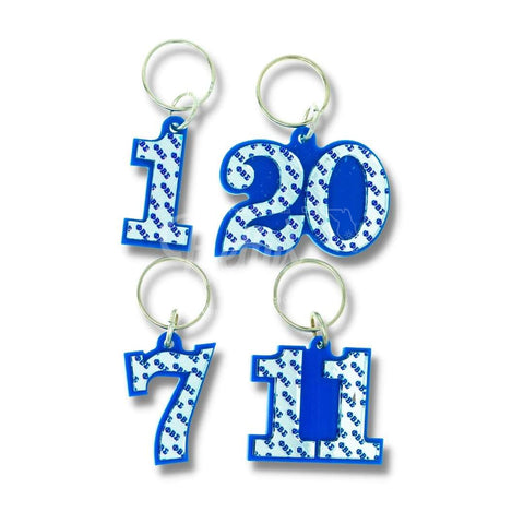 Phi Beta Sigma ΦΒΣ Line Number Mirrored Acrylic Keychain-Betty's Promos Plus Greek Paraphernalia