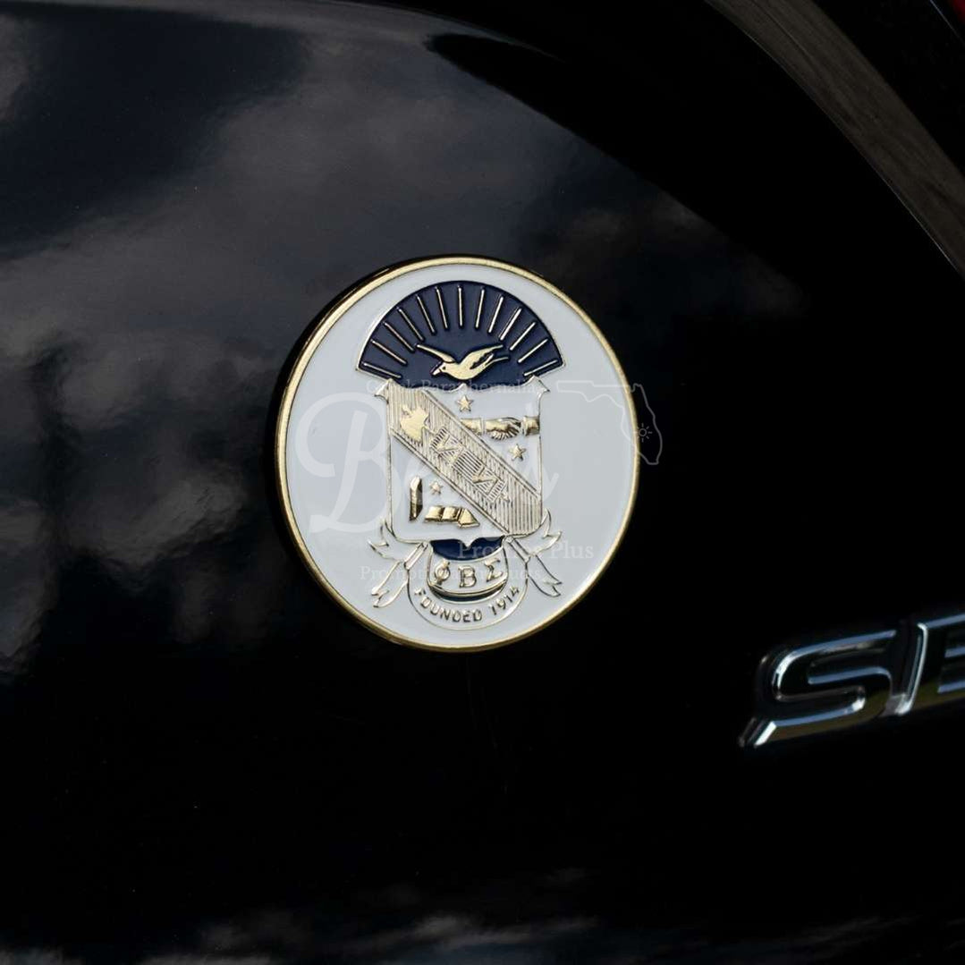 Phi Beta Sigma ΦΒΣ Shield Crest Auto Decal Sticker Car EmblemWhite-Betty's Promos Plus Greek Paraphernalia