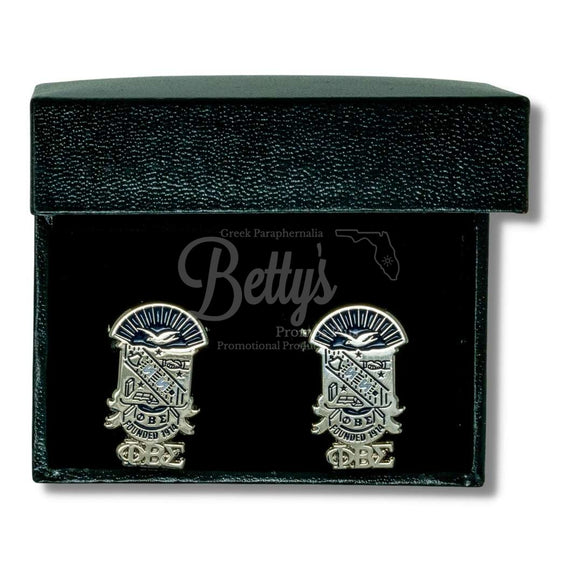 Phi Beta Sigma ΦΒΣ Shield Cuff LinksSilver-Betty's Promos Plus Greek Paraphernalia