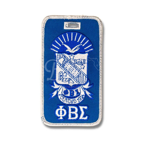 Phi Beta Sigma "ΦΒΣ Shield" Embroidered Luggage TagBlue-Betty's Promos Plus Greek Paraphernalia