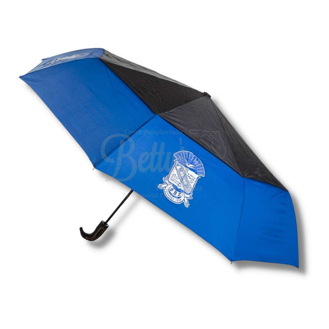 Phi Beta Sigma ΦΒΣ Shield Hurricane UmbrellaBlue-Large-Betty's Promos Plus Greek Paraphernalia