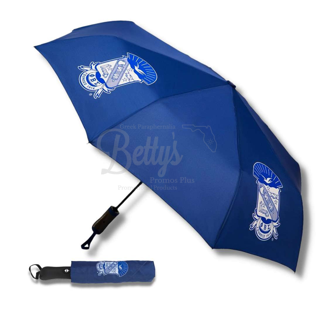 Phi Beta Sigma ΦΒΣ Shield Hurricane UmbrellaBlue-Small-Betty's Promos Plus Greek Paraphernalia