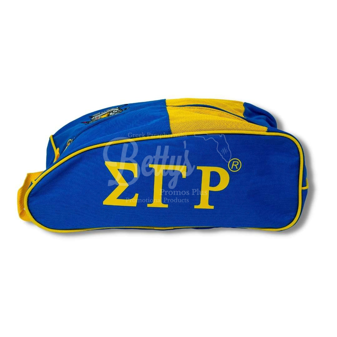 Sigma Gamma Rho ΣΓΡ Canvas Shoe Bag with Zippered MeshBlue-Betty's Promos Plus Greek Paraphernalia