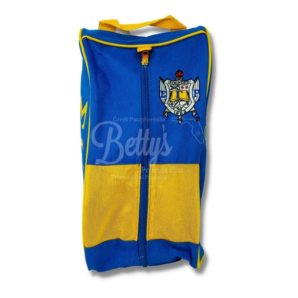 Sigma Gamma Rho ΣΓΡ Canvas Shoe Bag with Zippered MeshBlue-Betty's Promos Plus Greek Paraphernalia