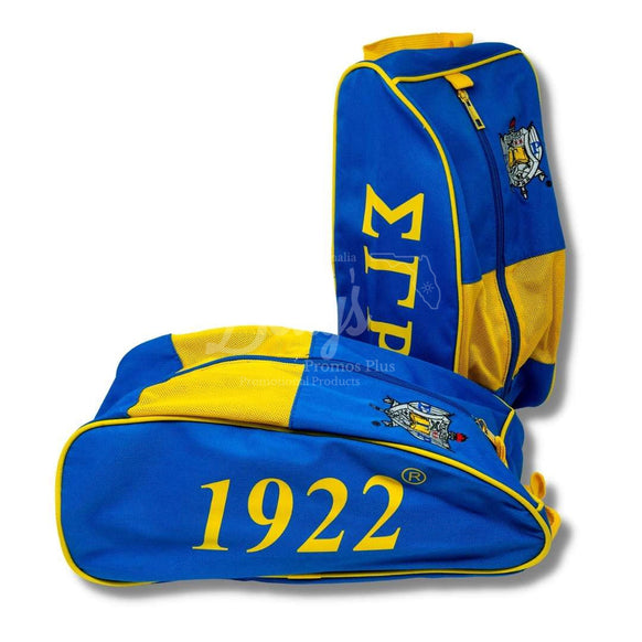 Sigma Gamma Rho ΣΓΡ Canvas Shoe Bag with Zippered MeshBlue-Betty's Promos Plus Greek Paraphernalia