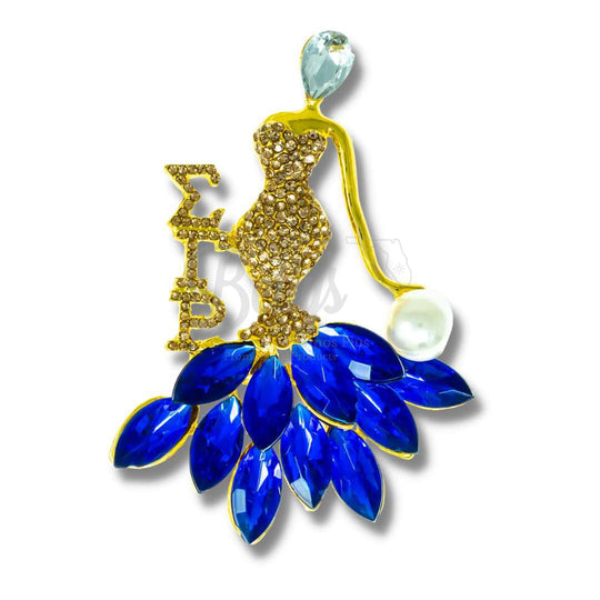 Sigma Gamma Rho ΣΓΡ Classy Lady Rhinestone PinGold-Betty's Promos Plus Greek Paraphernalia