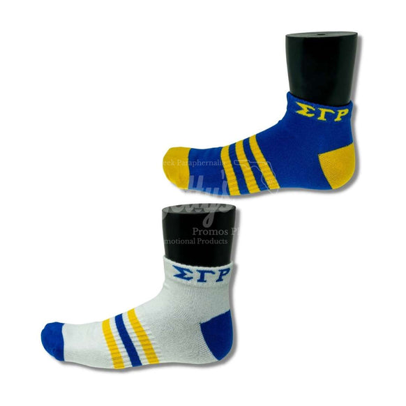 Sigma Gamma Rho ΣΓΡ Greek Letters Low Cut Ankle Athletic Socks Cushioned Mesh Breathable Comfort Running Sock With Arch Support-Betty's Promos Plus Greek Paraphernalia